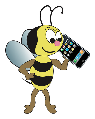 Bee on a phone
