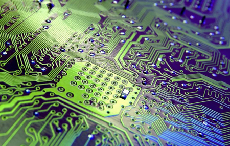 A close up of a circuit board