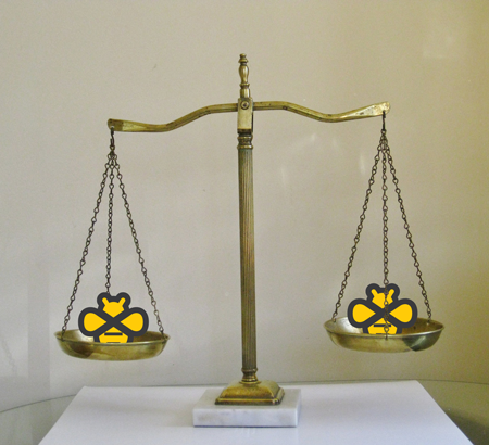 brass scales with bees