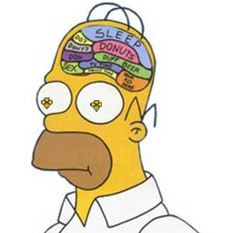 Homer with donuts, etc, on the brain