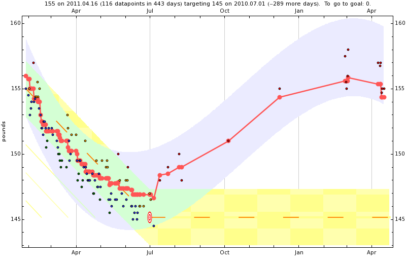 Michelle's weight loss graph