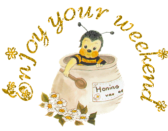 cute honey bee tells you to enjoy the weekend