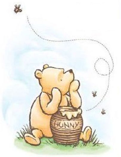 Winnie the Pooh and a bee