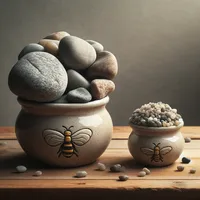 Two honeypots: one full of big rocks and the other full of little pebbles