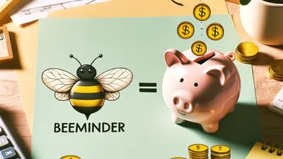 A bee and a piggy bank and some tax documents