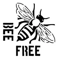 a bee with the inscription 'bee free'