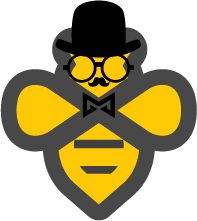Beeminder bee wearing a bowler and glasses