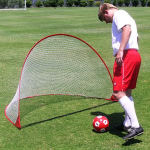 Person about to make a very easy soccer goal