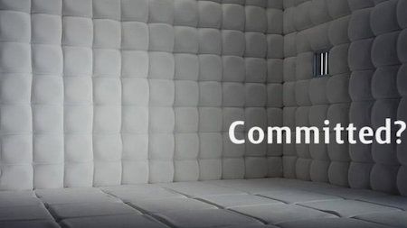 Padded cell that says 'Committed?'