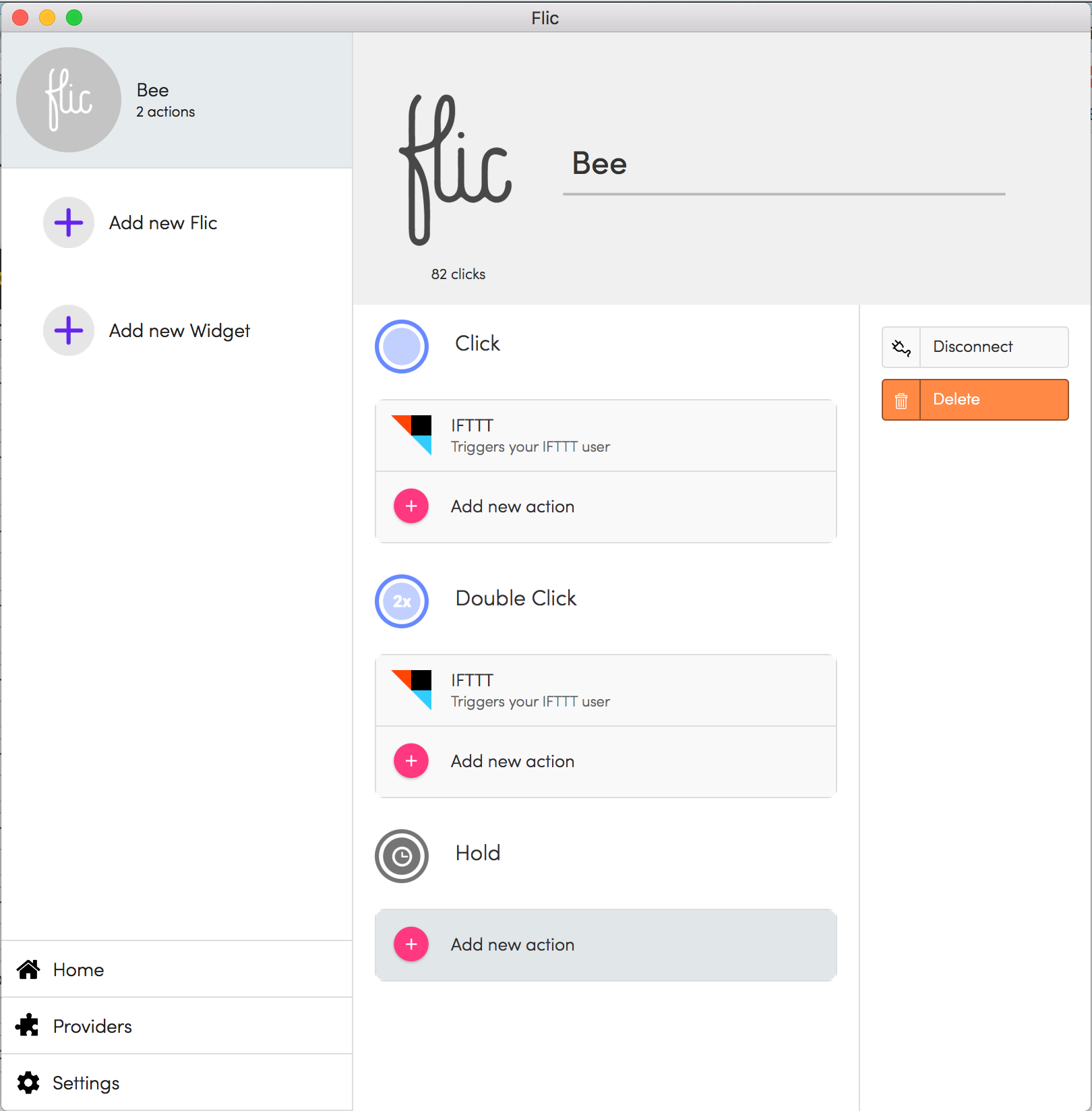 screenshot of the Flic desktop app