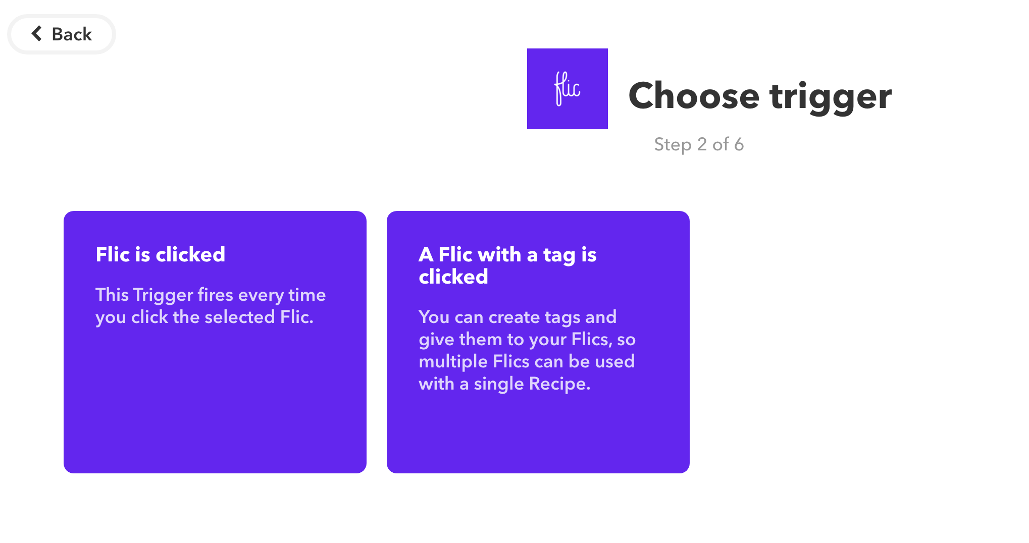 Screenshot of choosing the Trigger in IFTTT