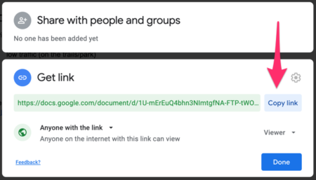 Google Docs: getting shareable link