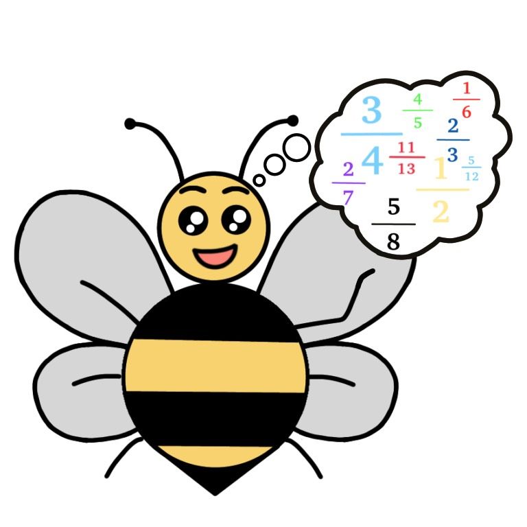 A bee thinking about fractions