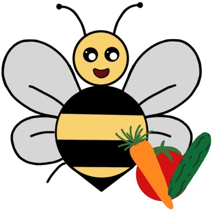 Bee with vegetables