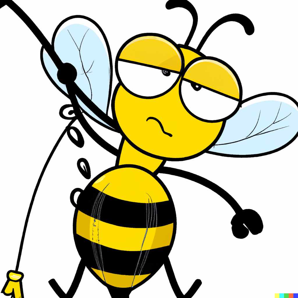 Bee self-flagellating