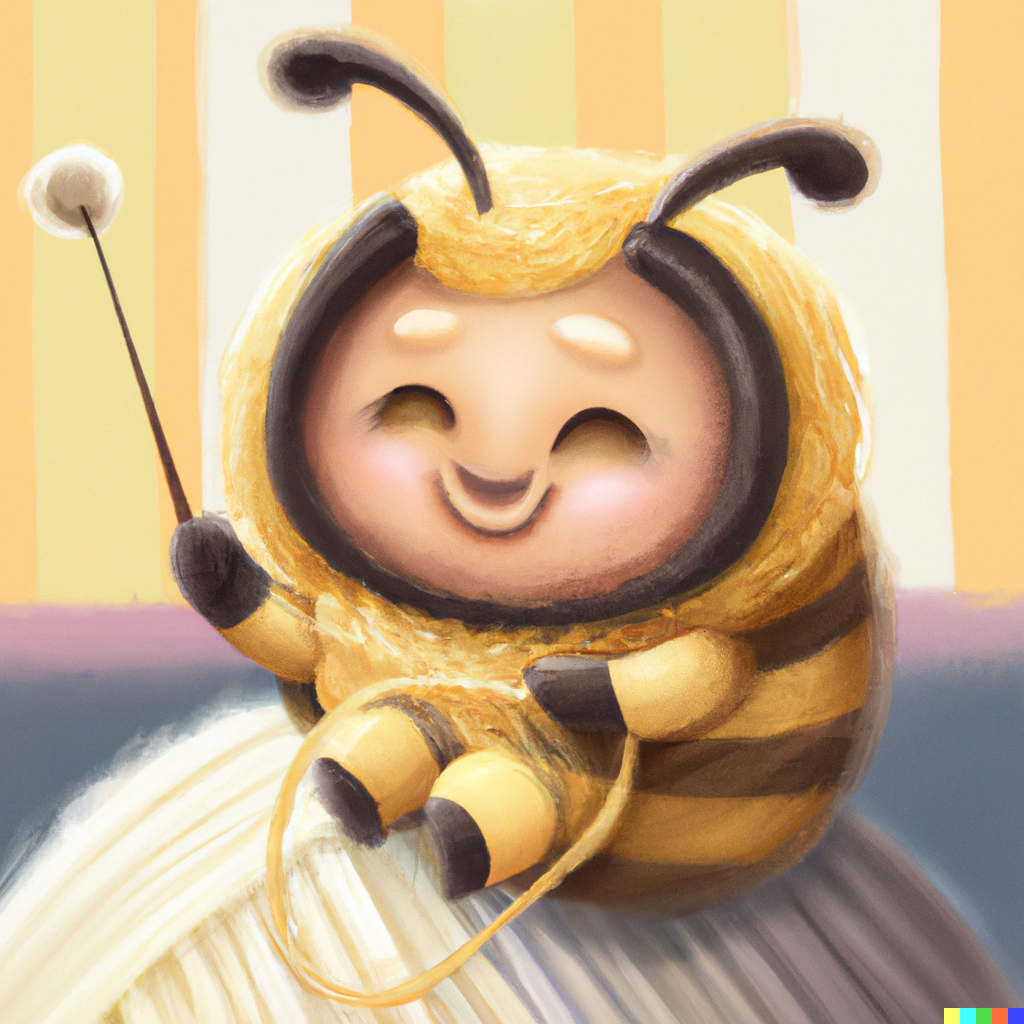 An adorable bee knitting