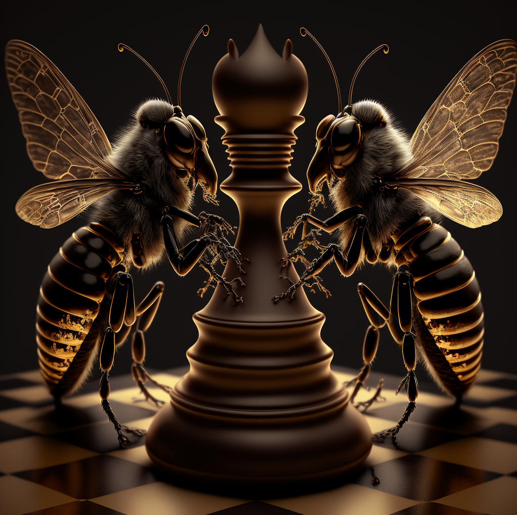 If bees created chess, by Midjourney
