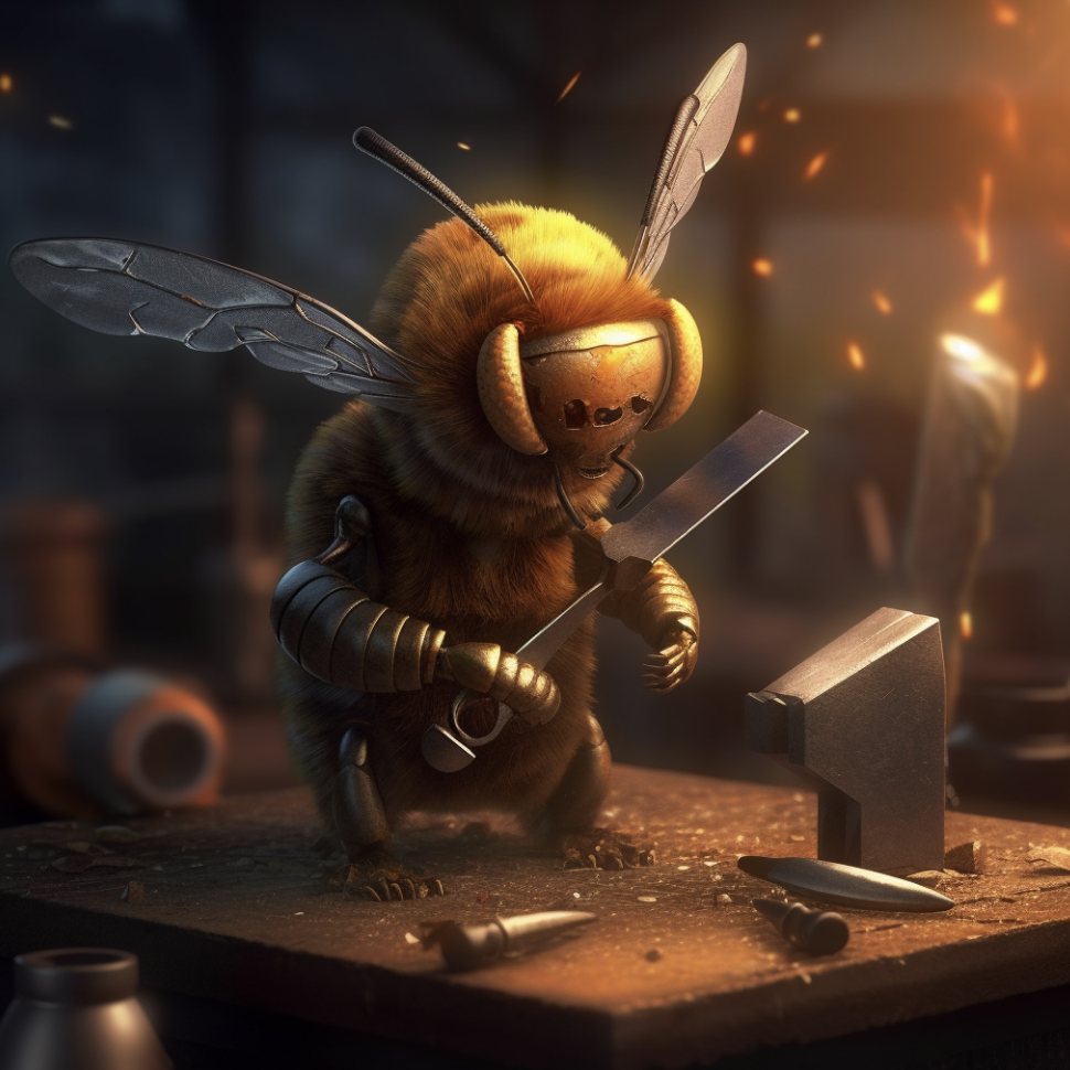 A bee in a forge